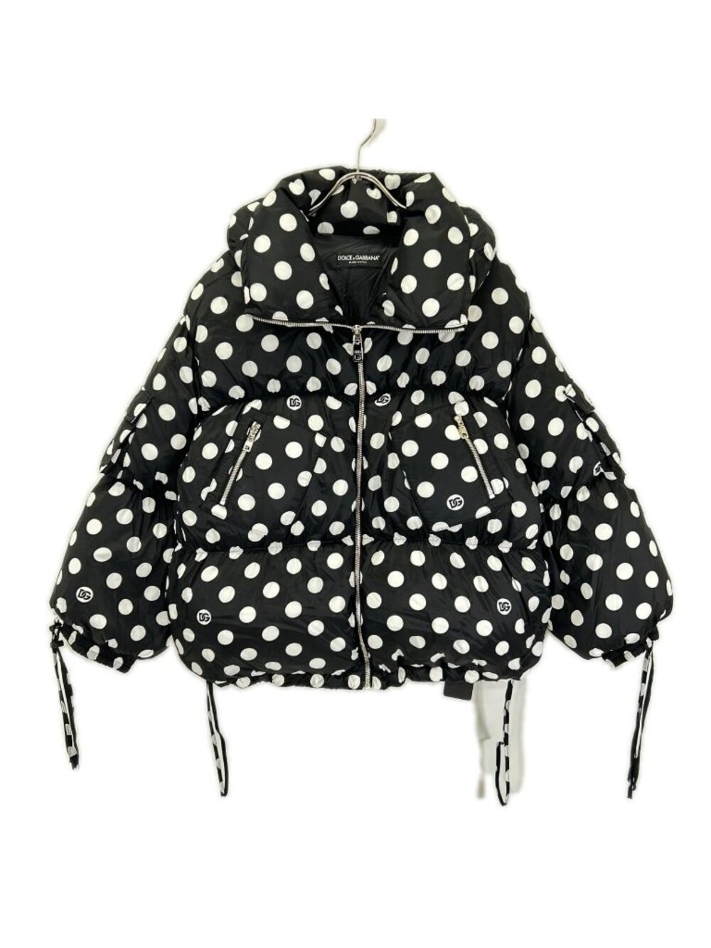 Dolce & Gabbana Polka Dot Full Zip Puffer Down Jacket 38